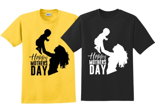 mothers day tshirt black and yellow